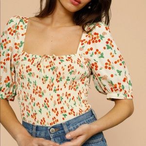 Rouje Katia Top Cerise Orange❗️With HOLE ❗️